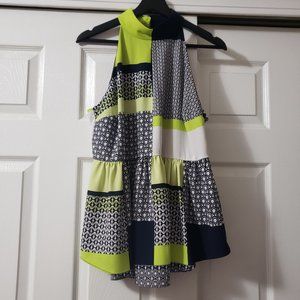 Kaari Blue Halter Peplum Top Size L